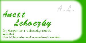 anett lehoczky business card